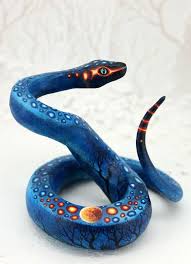 Snake Figurine Sculpture Totem Animal Polymer Clay Animals Resin Casting Fant Animal Sculpture Clay Polymer Clay Animals Clay Animals