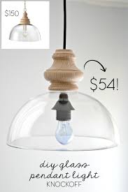 Diy pendant lights just give a sharp focus on light and hence can be seen mostly hanging over the work surfaces like over a dining table top, over a study table or over a kitchen island! Diy Glass Pendant Light Fixture Knockoff Ugly Duckling House