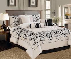 If you've been searching for gray queen bedroom sets, we've got you covered with everything from rustic wood panels to contemporary tufted leather. 7 Piece King Corak Black And Ivory Comforter Set Bedding Sets Bedroom Furniture Sets Comforter Sets