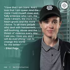 Elliot page declared his lgbtq+ identity during a powerful speech in 2014 at a human rights conference. Ign On Twitter Elliot Page The Academy Award Nominated Actor Known For His Work On Umbrella Academy Inception And Juno Came Out As Trans In A Personal And Extremely Heart Felt Letter Posted On