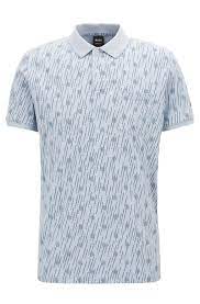 Light blue polo shirt mens. Relaxed Fit Printed Cotton Polo Shirt Light Blue Polo Shirts From Boss For Men For 58 99 In The Official Hugo Boss Online Store Free Shipping
