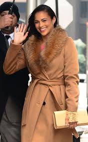 Mix media water repellent trench coat in camel. Look Paula Patton Steps Out Looking Better Than Ever Paula Patton Trend Setting Fashion