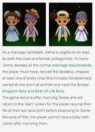 Also see action replay codes for more harvest moon: Wally On Twitter This Doesn T Really Fall Under Weird Shit But Jamie Magical Melody Infamously Switches Genders Depending On Which Protag You Play Making Them The Series First Nb Character
