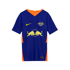 Das heimtrikot von rbl ist überwiegend weiß. Nike Rb Leipzig Kinder Auswarts Trikot 2020 21 Blau Gelb Fussball Shop