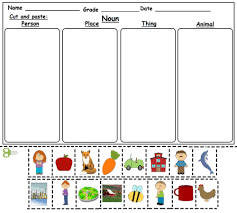 Children begin by coloring the pictures and numbers on the page. Noun Cut And Paste Worksheet Teaching Resources