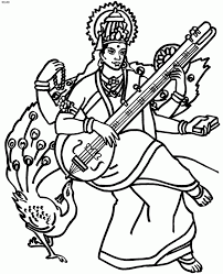Goddess Saraswati Coloring Book Goddess Saraswati Coloring Pages Coloring Home She has four hands representing four aspects of human personality in learning; goddess saraswati coloring book goddess