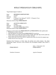 Bubuhkan tanda tangan dan meterai dalam surat pernyataan cerai tersebut. Contoh Surat Pernyataan Cerai Nusagates