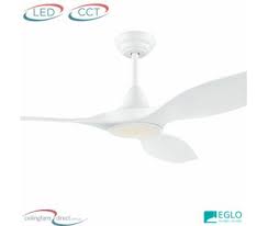 Designed for independent operation of a fan and light using only one circuit (two wires). White Eglo Noosa 60 3 Blade Dc Indoor Outdoor Ceiling Fan With 18w Cct Dimmable Led Light Ceiling Fans Direct