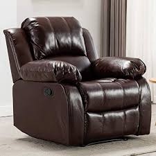 Amazon Com Bonzy Home Air Leather Recliner Chair Overstuffed Heavy Duty Recliner Faux Leather Living Room Furniture Home Theater Seating Living Room Leather