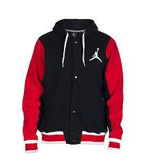 Black And Red Jordan Shirt Red Black Jordan Jacket Nike Hoodies For Men Casual Wear For Men Mens Outfits
