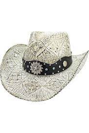 White Antiqued Straw Cowboy Hat With Jeweled Band C217ylauhks Cowboy Hats Straw Cowboy Hat Straw Cowgirl Hat