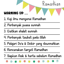 Warming Up Menyambut Ramadhan Motivasi Doa Allah