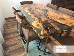 Epoxy Resin Olive Wood Dining Table Etsy Wood Resin Table Resin Furniture Dining Table