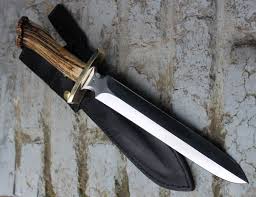 Commande Client Dague Traqueur Lame De 25 Cm Forgee En Xc 75 Avec Trempe Selective Manche En Merrain De Sambarg Stag Customer Knife Blade Kids Nutrition