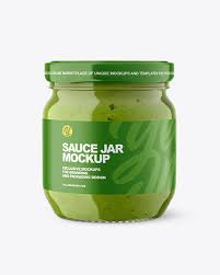 Download Glass Jar With Green Sauce Mockup Exclusive Mockups