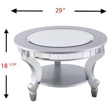 More details coffee table features marble tabletop with fresh, airy finish. Southern Enterprises Lindsay Glam Round Mirrored Coffee Table Ck2380