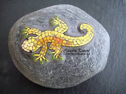 Scherbenzauberstein Salamander Mosaik Blumentopfe Mosaik Felsen Mosaik Muster