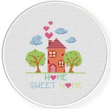 Go cross stitch crazy with our huge selection of free cross stitch patterns! Home Sweet Home Cross Stitch Pattern Cross Stitch Patterns Cross Stitch House Stitch Patterns