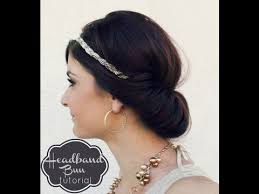 A type of hairstyle, where the hair is pulled back from the face, twisted and wrapped in a circular coil around itself; Easy Headband Bun Youtube