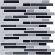 Extra tiles in case some. Amazon Com Longking 10 Sheets Peel And Stick Backsplash Tile 3d Self Adhesive Tile Stickers For Kitchen Bathroom Counter Top Mirror Background Grey Black White Home Kitchen