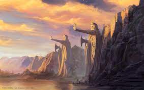 Argonath kapisi , krallar kapisi ve gondor kapisi da denir ama genelde krallarin sütunlari diye anilir. The Argonath Lord Of The Rings Tcg By Jcbarquet On Deviantart