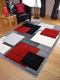 Modern Rug Carpet Square Decoration Home Floor Bedroom Living Thick Playroom Red Living Room Decor Black Living Room Decor Black And Silver Living Room