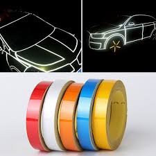 Auto Car Sticker Night Magic Reflective Tape 1cm 5m Automotive Body Motorcycle Decoration Car Styling St Motorcycle Decor Cafe Racer Build Exterior Accessories