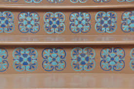 Get the service you deserve! Stair Riser Stencil With Tuscan Tile Design