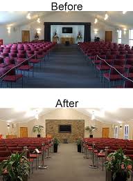 Before And After Photos Of Abraham S Funeral Home Chapel Renovation And Redecorat Church Interior Design Church Building Design Church Building Plans