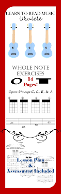 Print Go 14 Pages Of Music Reading Exercises For Absolute Beginners Students Will Identify Whole Notes Whole Teaching Ukulele Ukulele Lesson Ukelele Songs