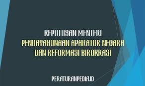 Di antaranya kepmenpan no 75 tahun 2004, perka bkn no 19 tahun 2011, permendagri no 12 tahun 2008 dan permenpan rb no 26 tahun 2011. Keputusan Menpan Rb Nomor 921 Tahun 2021