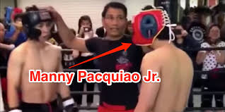Manny Pacquiao S Son Is Also A Fighter And He Even Knocked Down An Opponent In A Recent Sparring Session Sparring Manny Pacquiao Fighter