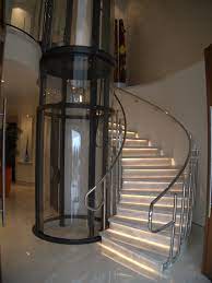 Vuelift Round In Artistic Modern Glass Home Staircase Design Modern Style House Plans Elevator Interior