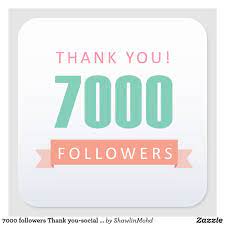 7000 Followers Thank You Social Media Gratitude Square Sticker Zazzle Com 6000 Followers How To Get Followers Social Media