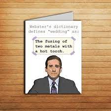 The Office Wedding Card Printable Funny Engagement Bridal Shower Gift Bachelor Party Congratulations The Office Wedding Engagement Humor Wedding Cards