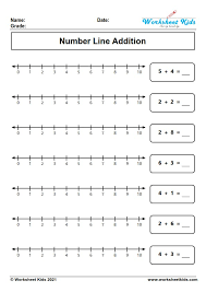 number line addition worksheets for grade 1 free printable pdf