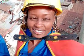 Power girl: She repairs and maintains live electric lines