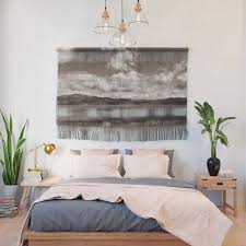 society6 wall hanging minimal monochrome lake scape by artbyjwp white wall hanging hanging wall art beach wall hanging