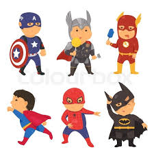 Cartoon Superhero Costume Kids Vector Illustration For Comic Super Hero Power Concept Set Of Fun Bri Superhero Costumes Kids Super Hero Costumes Kids Vector