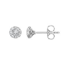 Hugo Haan 14k White Gold Flower Cluster Diamond Earrings Diamond Earrings Silver Diamond Earrings Earrings