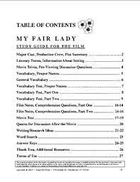 My fair lady (en argentina y en chile, mi bella dama) es una película musical de 1964 dirigida por george cukor e interpretada por rex harrison y audrey . My Fair Lady Study Guide For The Film Worksheets Distance Learning