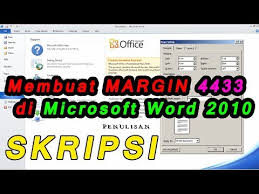 Cara Mengatur Membuat Margin 4433 4343 Pada Ms Office Word Youtube