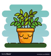 Cute lovely kawaii house plants cartoons Vector Image