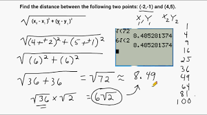 Using The Distance Formula Or Pythagorean Theorem To Find The Distance Between Two Points Youtube