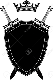 Shield Swords And Crown Stencil Vector Illustration Shield Tattoo Knight Shield Armor Of God Tattoo