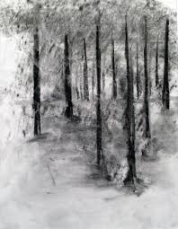 Winter Forest Winter Forest Charcoal Drawing Forest Art