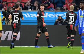 Check this player last stats: Julian Baumgartlinger Kai Havertz And Julian Brandt Of Bayer 04 Julian Brandt Kai Julian