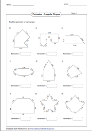Perimeter Of Irregular Shapes Perimeter Worksheets Perimeter Of Shapes Area And Perimeter