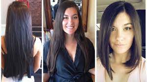 A classic bob such as fashion designer eileen fisher's is perfect for creating volume in finer hair textures that get easily weighed down by longer lengths. Long To Bob Haircut Makeover From Long Hair To Bob Cut Long To Bob Hair Cut Youtube