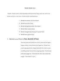 Surat bentuk lurus penuh full block style portal ilmucom. Korespondensi Bentuk Bentuk Surat 20200903030758